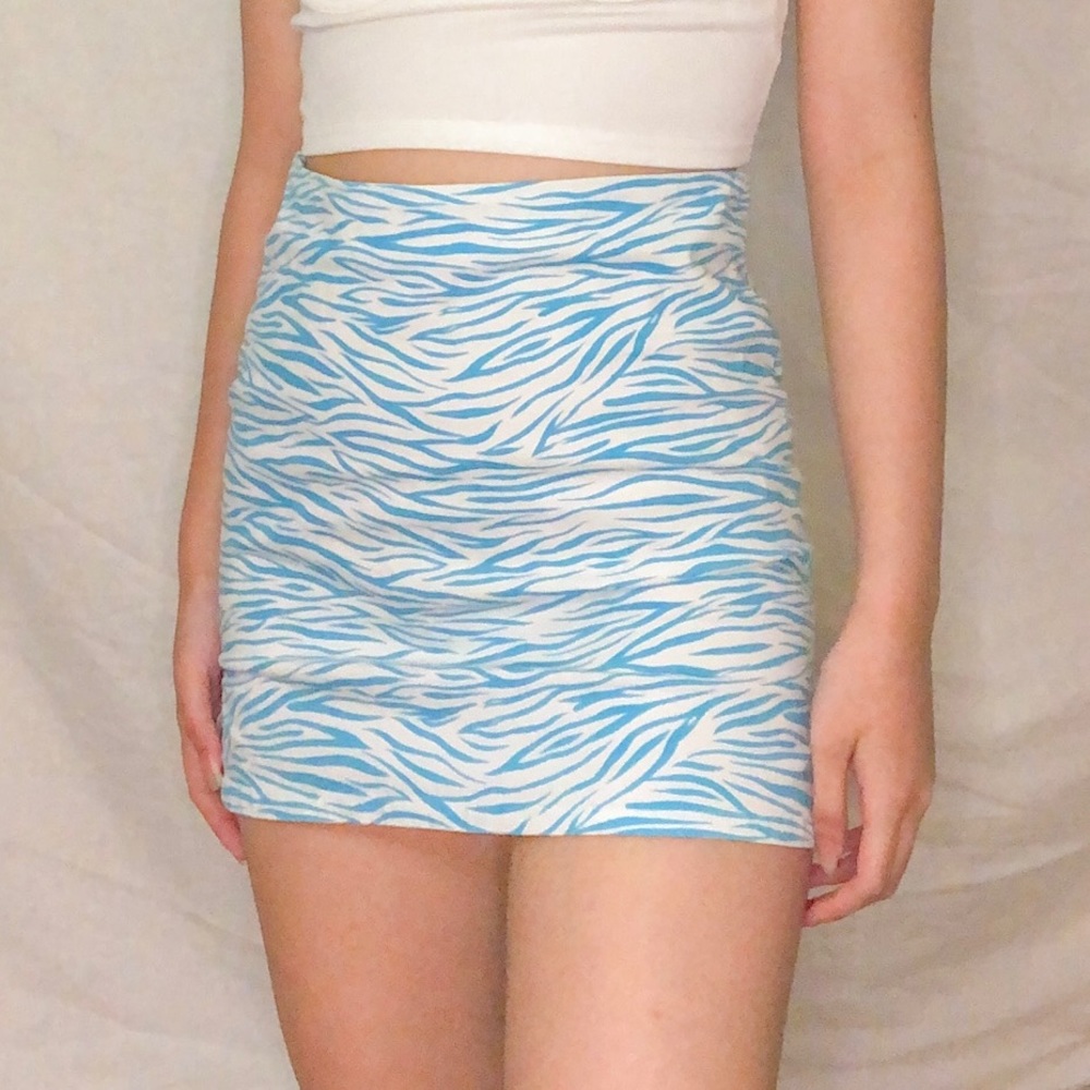 Vintage blue zebra print dress